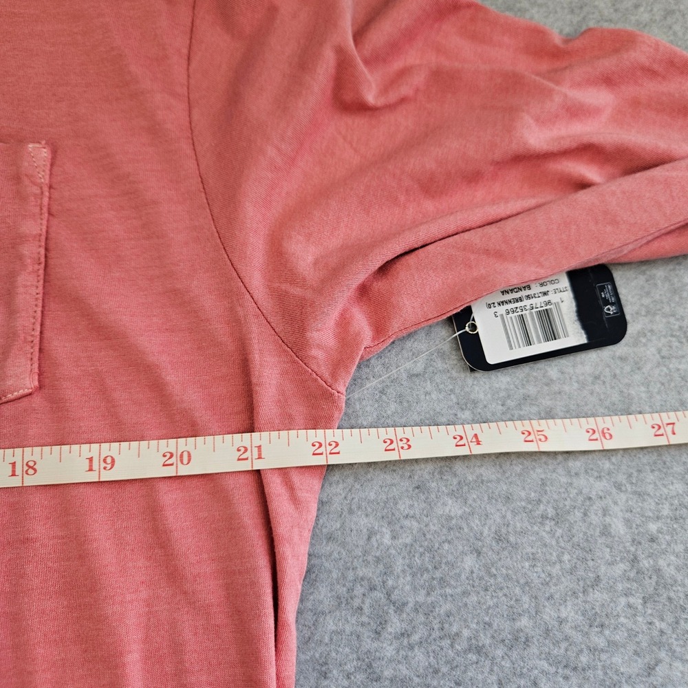 JOHNNIE-O | Mens Med Pink Long Sleeve Cotton Modal Pocket T-Shirt Surfer Logo - Picture 9 of 15